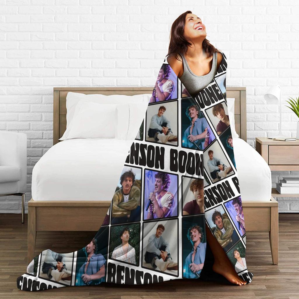 Benson Boone Tour Blankets  Flannel Novelty Warm Throw Blanket for Bed Sofa Textile Decor