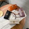 Handbag PU Leather Bag Vintage Rectangle Shoulder Bag Simple Stone Pattern Bag  Unisex