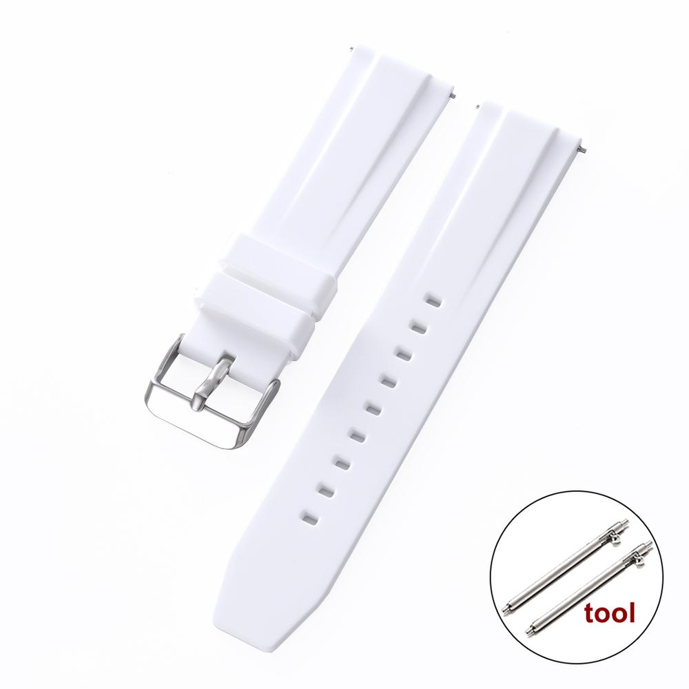 Quick Release Rubber Watch Band 20mm 22mm for Rolex for Seiko Bracelet Silicone Sport Watrproof Universal Smartwatch Wristband