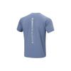 Li Ning Fitness Series Solid Color Antibacterial Moisture Wicking Quick Dry Short Sleeve T-Shirt Men Tops Dust-Blue ATSU429-6