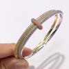 Diamond-Studded Double-Circle Detachable Double-Ring Bangle - High-End European & American Fashion for Women