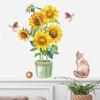 Sunflower Cat Magpie Self-adhesive Wall Stickers Living Room Bedroom Can Remove Decorative Wall Paintings