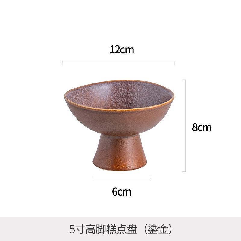Ceramic High Footed Bowl Ice Cream Cup Dessert Plate Snack Bowl Sasebo Bowls Fruit Plate Candy Platter Dim Sum Dish Cake Plates