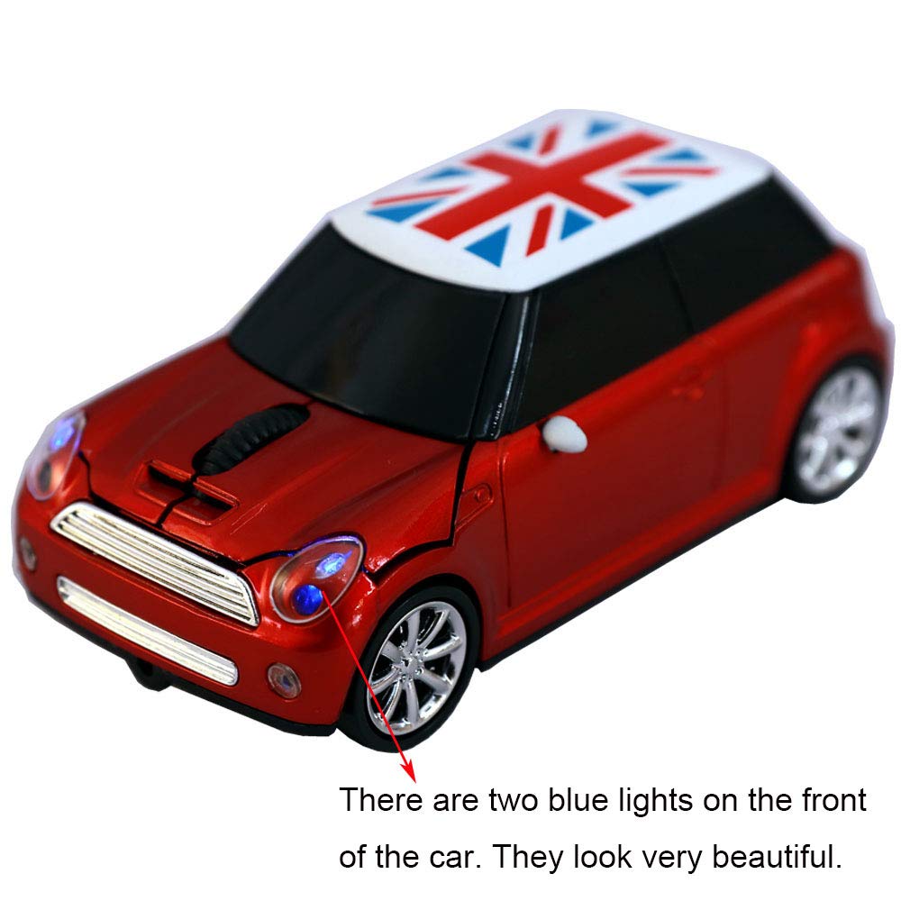 Kamouse Kabellose Auto Super Süße USB Computer Optische Gaming Maus mit Mini Empfänger für und Rote Maus, Autoförmig PC, Notebook, Windows,