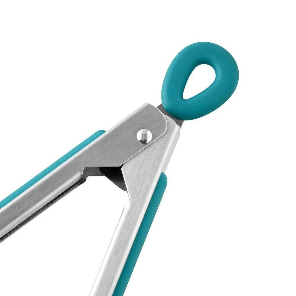 12 Inch Tongs Locking Silicone Tips Stainless Steel Kitchen Utensils Ideal Cooking Grilling Baking Dishwasher Safe Easy Storage