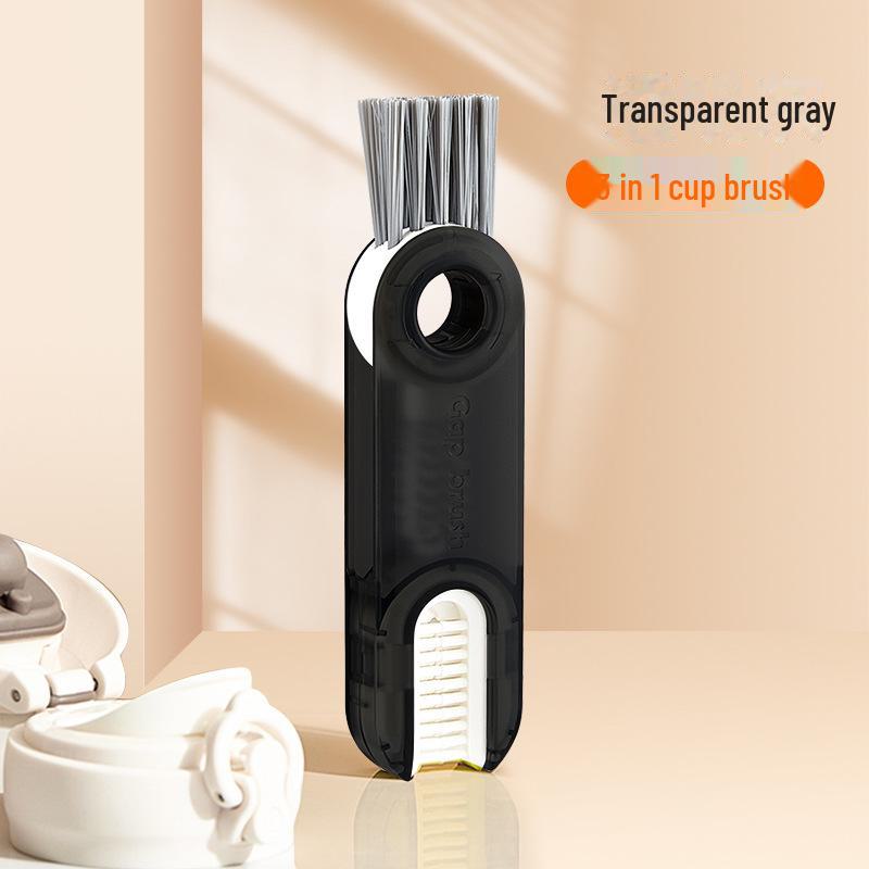 

Силиконовая щетка для чистки чашек «три в одном» для чистки крышек и щелей three in one серый