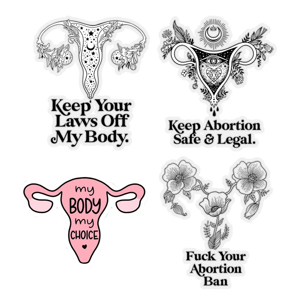 5 Pcs Uterus Sticker Waterproof Vinyl Decals Stickers Women S Reproductive Rights Decal for Laptop Car Phone Water