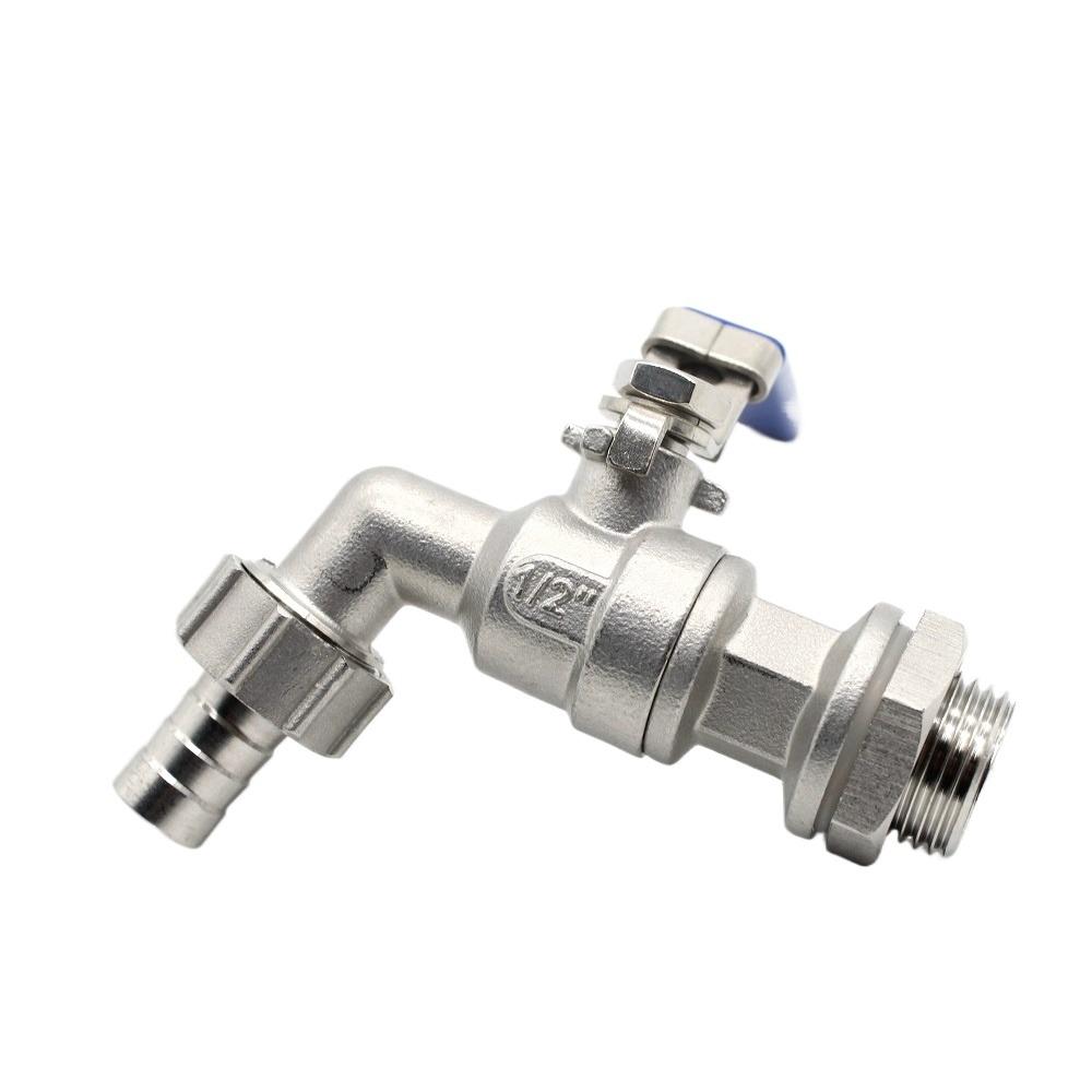 1/2" 3/4" 1" BSP Male To Hose Barb 304 Stainless Steel Ball Valve Water Faucet Spigot Home Garden Outdoor Antifreeze