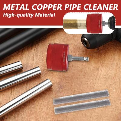 Metal Copper Pipe Cleaner Tube Cleaning Brush For Drill 1/2 3/4 1 Professional Copper Pipe Cleaner For Home Garage Workshop