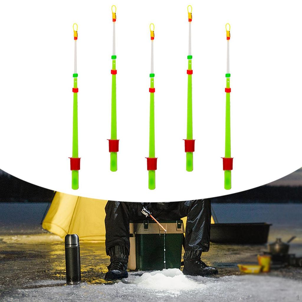 5PCS Mini Winter Ice Fishing Rod Top Tip Portable Outdoor Fishing Rod Red Ball Spring Tipsl