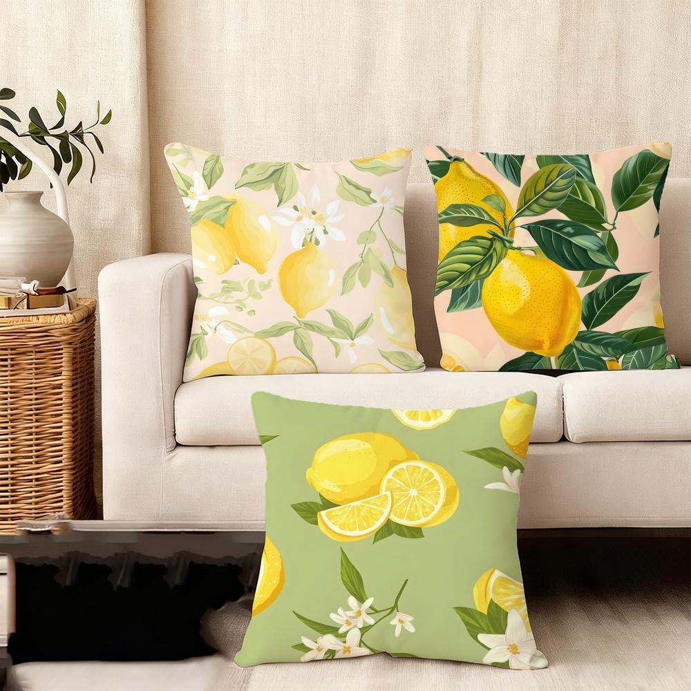 Lemon Fashion Cushion Cover Plush Fabric Soft DoubleSided Printed Sofa Warm Winter Home Child Gift Pillow Case