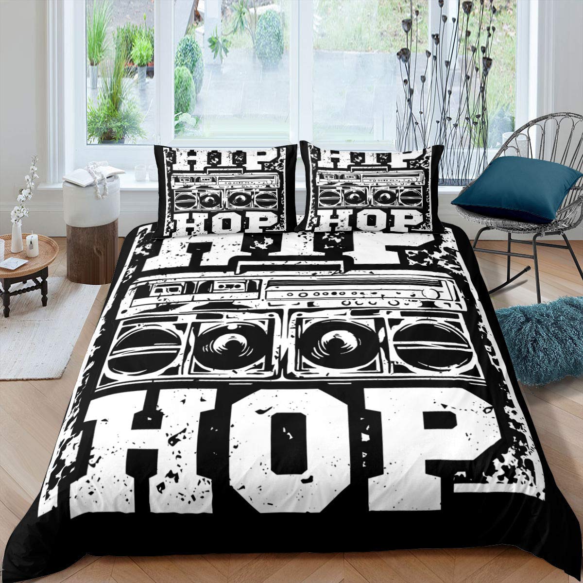 

Radio Duvet Cover Set for Kids Teens Boys Girls Lightweight Down Quilt Covers Bedroom Decor 2 Pillowcases 1 Duvet Cover No Quilt (135x200cm)