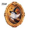 Seasonal Refrigerator Art Vintage Halloween Ghost Fridge Magnet, Retro Gold Frame Decoration Decorations with Strong Magnetic Adsorption for