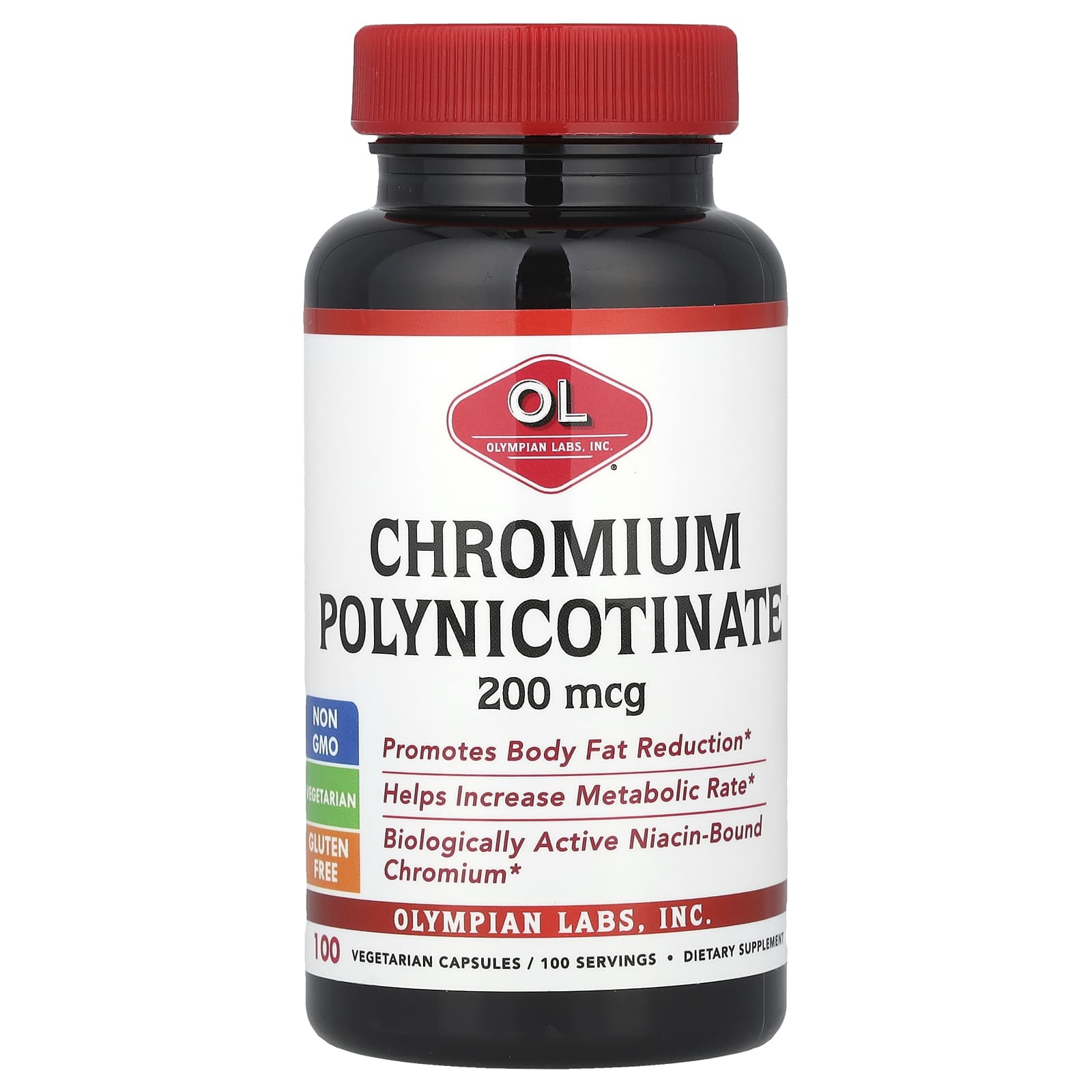 

Chromium Polynicotinate, 200Mcg, 100 Veggie Caps