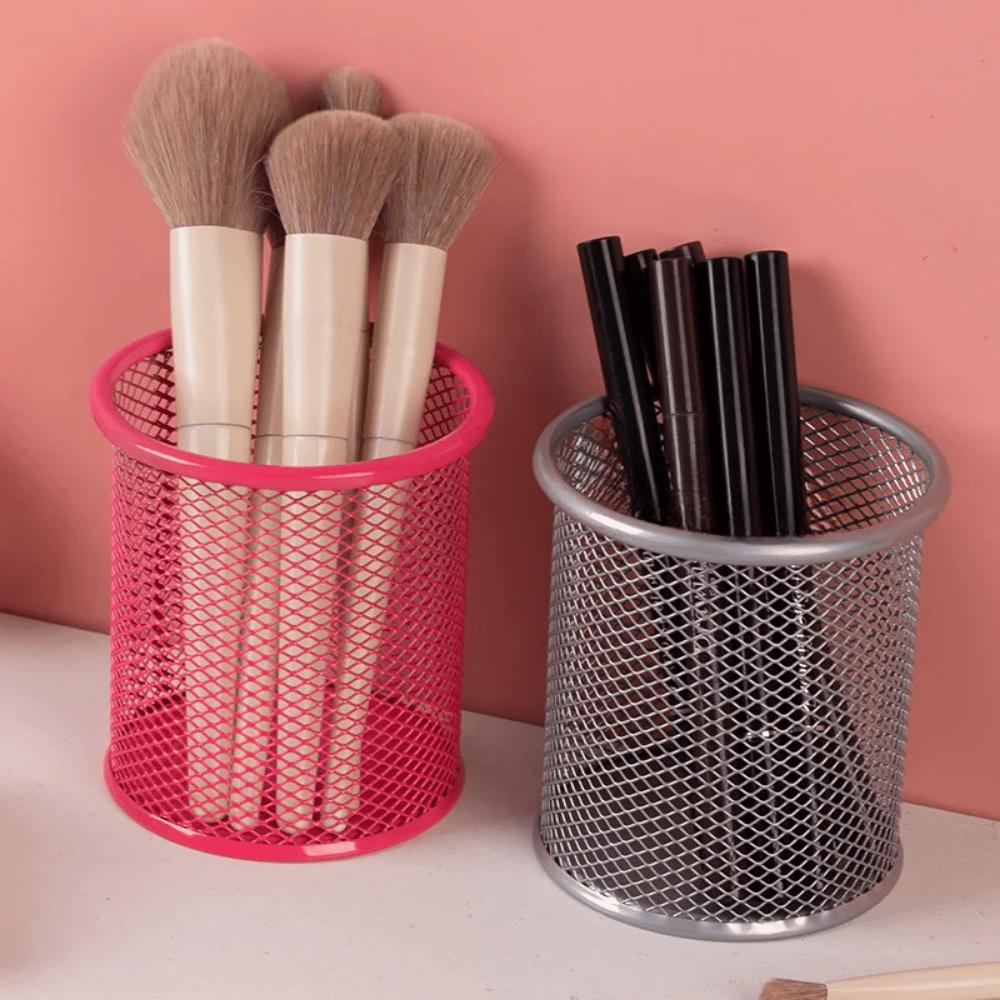 1Pcs Pencil Holder Office Desk Mesh Square Pen Holder Cup Case Container Organiser Durable Pencil Case