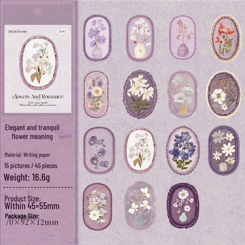 Secret Garden Retro Floral Sticker Pack: Journal & Collage Decoration Gift Set