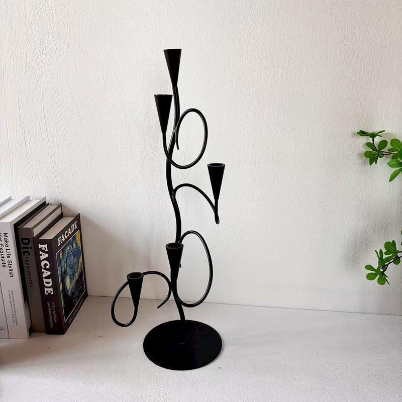 Metal Candle Holders European Luxury Candlestick Modern Restaurant Decor Candle Stick Holder Living Room Decoration Accessories