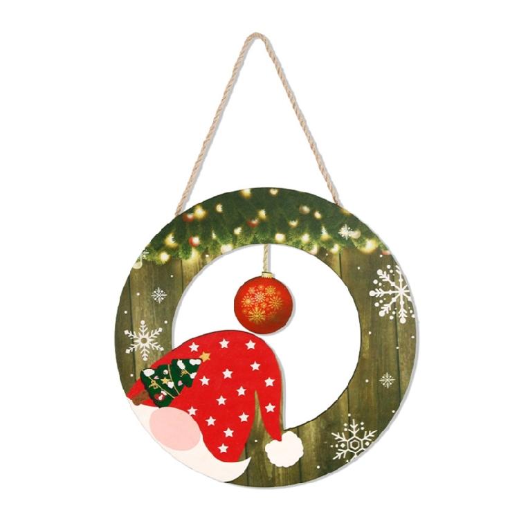 

Christmas Snowman Santa Wood Door Sign Plaques Winter Home Decor Multi Optional