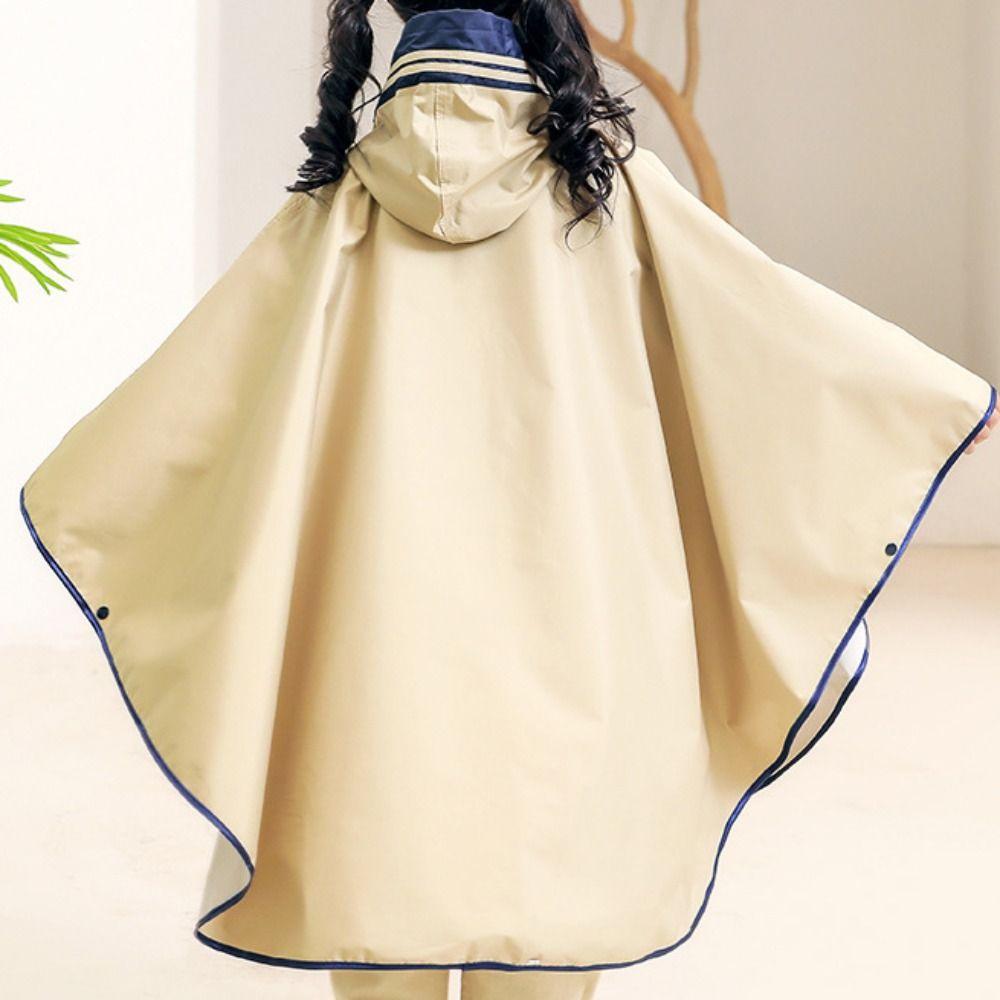 Windproof Cloak-style Raincoat Breathable School Rain Gear Students Rain Jacket Boys and Girls