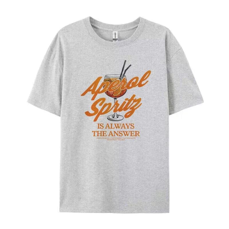 Aperol Spritz Women Funny Quotes T-Shirts Retro Alcohol Drink T Shirt  Loose Cocktail Party Graphic Tees Unisex Tops Gifts