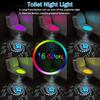 Motion Sensor Toilet Light 16 Color Changing LED Night Light with Star Projector USB Rechargeable Bathroom Lamp for Kids Adults