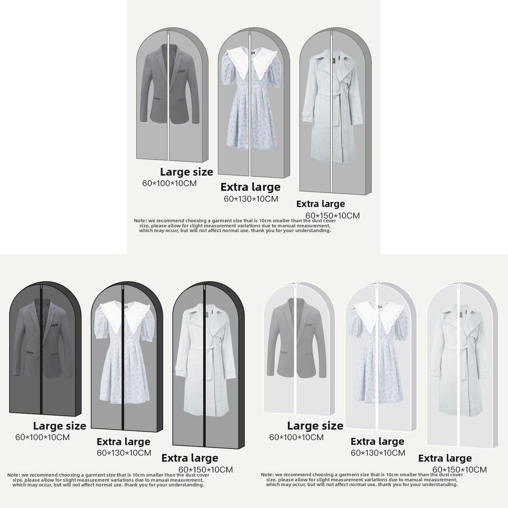 Minimalist Waterproof Garment Dust Cover With Transparent Pvc For Wardrobe Storage