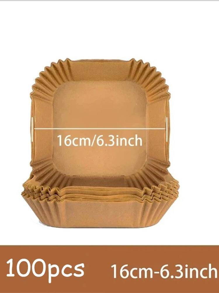 Square Air Fryer Paper Liners Paper Kitchen Accessories 100Pcs Air Fryer Disposable Paper Non Stick Airfryer Baking Papers