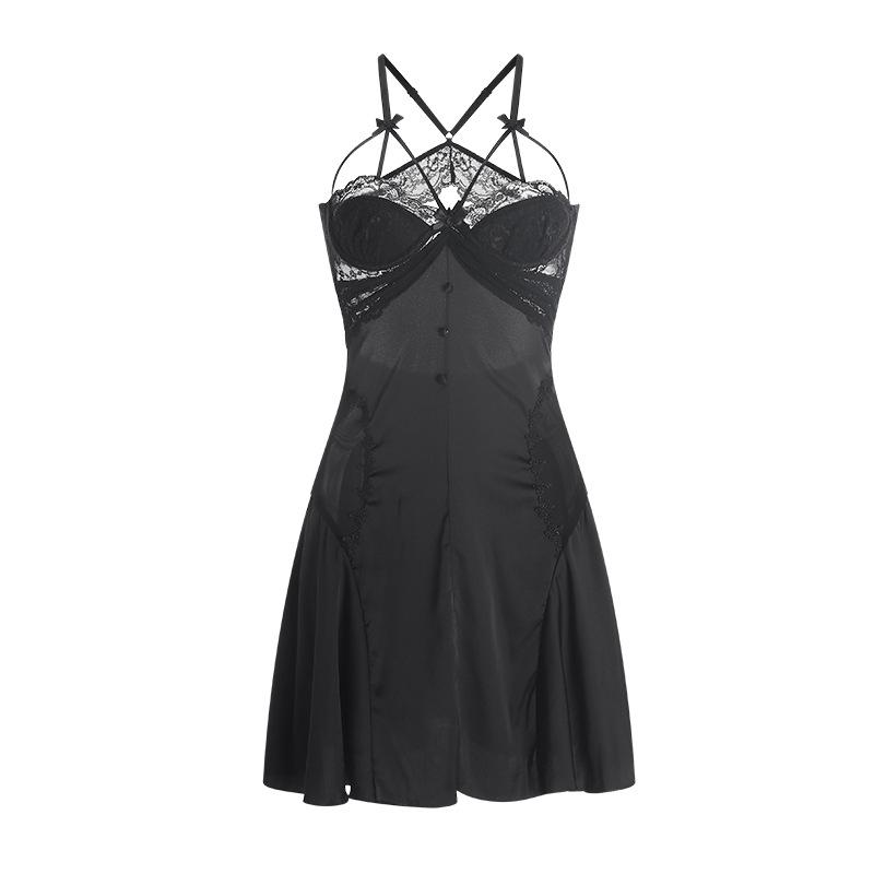 Women's Silky Underwire Push Up Padded Cami Sleep Dress with Robe Lounge Set