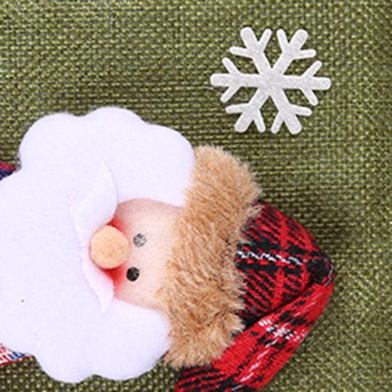 Christmas Burlap Wine Bags Cute Santa Claus Snowman Reindeer Design Reusable Wine Bottle Cover with Drawstring for Dinner Table Decor