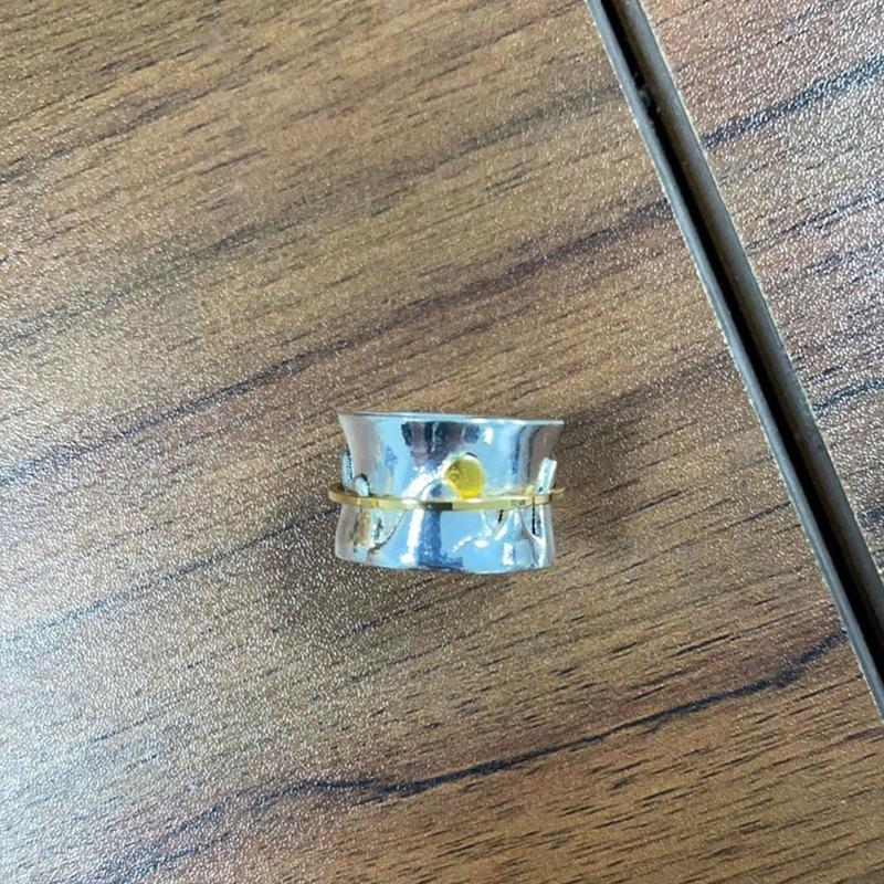 

Ретро европейский и американский стиль Древнее золотое кольцо с долиной разделения цветов Кольцо с лунным камнем 6