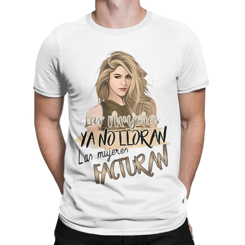 Herren Shakira Las Mujeres Ya No Lloran T-Shirt 100% Baumwolle Tops Vintage Kurzarm Rundhals T-Shirts Bedruckte T-Shirts