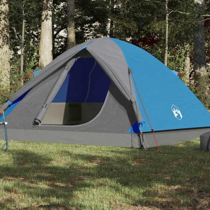Tente de camping - vidaXL - 3 personnes - Imperméable - Bleu - Léger et portable