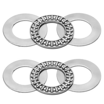 2 Sets 20mm ID AXK2035 Needle Roller Bearings 35mm OD 4mm Thk Plane Thrust Bearing Bearing Steel Small