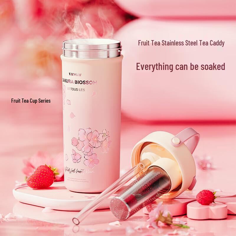 Термокружка Vanow из нержавеющей стали 316 с крышкой и трубочкой