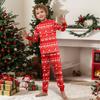 Print Cute Family Set Pajamas, Home Clothes, Family Set Long Sleeve Top Pants Set