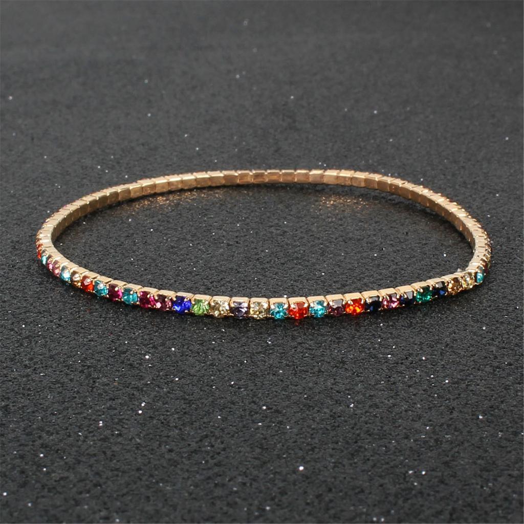 9Pcs Multilayer Beaded Bracelets Crystal Bead Handchain Fashionable Rhinestones Accessories Adjustable Bangles for Girls