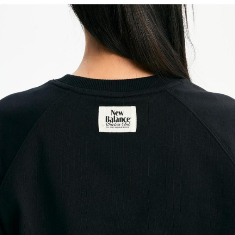 New Balance Tričko s dlouhým rukávem Rqk Nbnce1W232 19 W Crop kulatá mikina s kapucí, polodlouhý rukáv