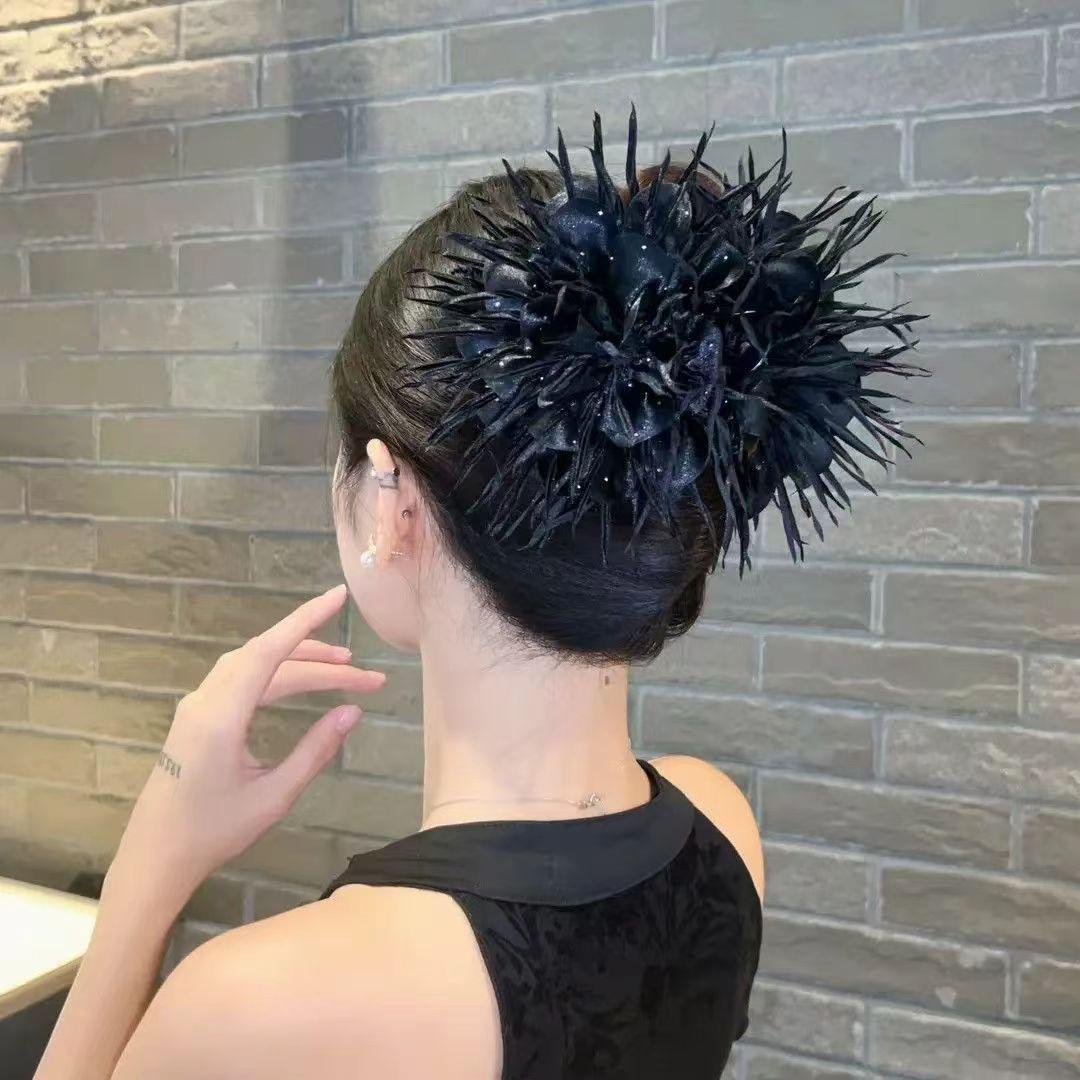 

Ретро Заколки-крабы с цветами Элегантная Геометрическая Заколка-бант для волос Зажим-краб для волос для Женщин Вечерние Аксессуары для волос Головной убор Ювелирные изделия Подарки чёрный