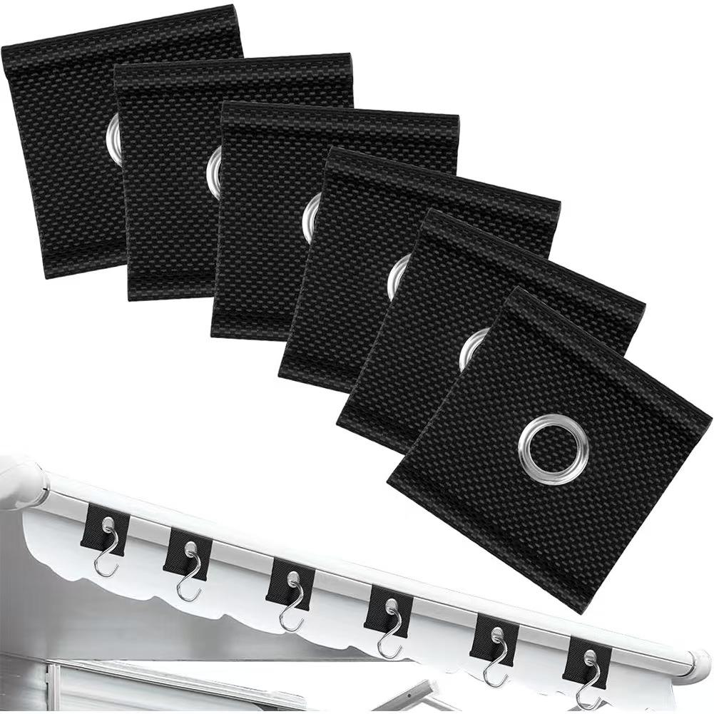 Eyelet Tent Awning Hanging Clips, RV Camper Canopy Holder Hooks, Heavy Duty Camping Trailer Sunshade Fixing Clamp Accessories