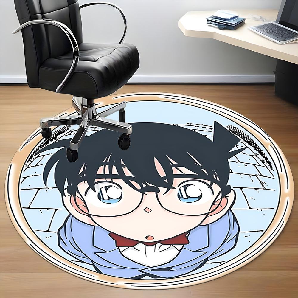 1PC Detective Conan Office Round Area Rug Suitable For Office, Under Office Chairs Bedroom Living Room Home Decor, Room Deco T1224006