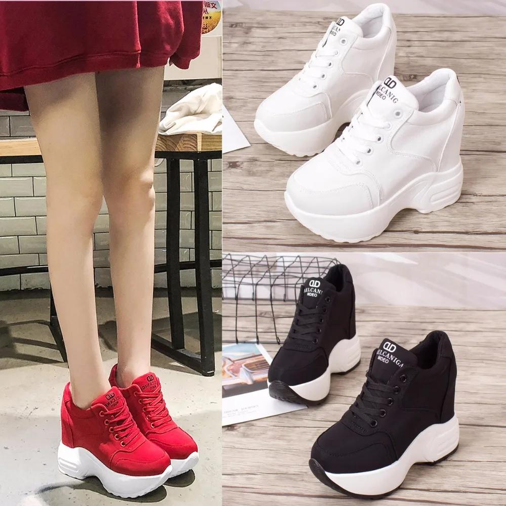 2025 Women Platform Sneakers Mesh Casual Trainers Chunky Shoes 11CM Heels Autumn Wedges Breathable Height Increasing Shoes Woman