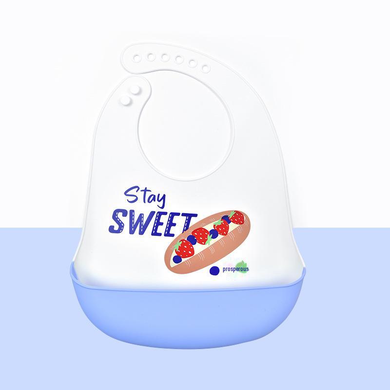 Babador de silicone à prova d'água para bebês - Babador de arroz descartável grande