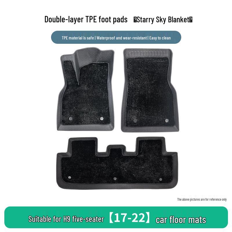 TPE Floor Mats for Great Wall H9 (2017-2022), Custom Fit for Five-Seater Models