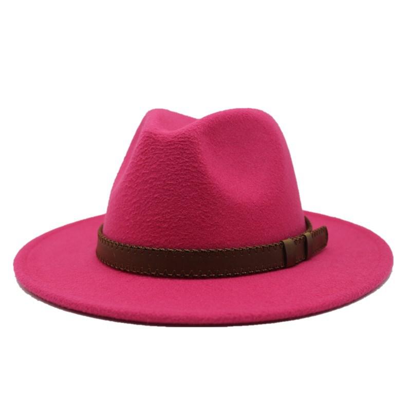 61Cm Large Size Woolen Jazz Hat Top Hat Retro Flat-Brimmed Big Eaves Hat