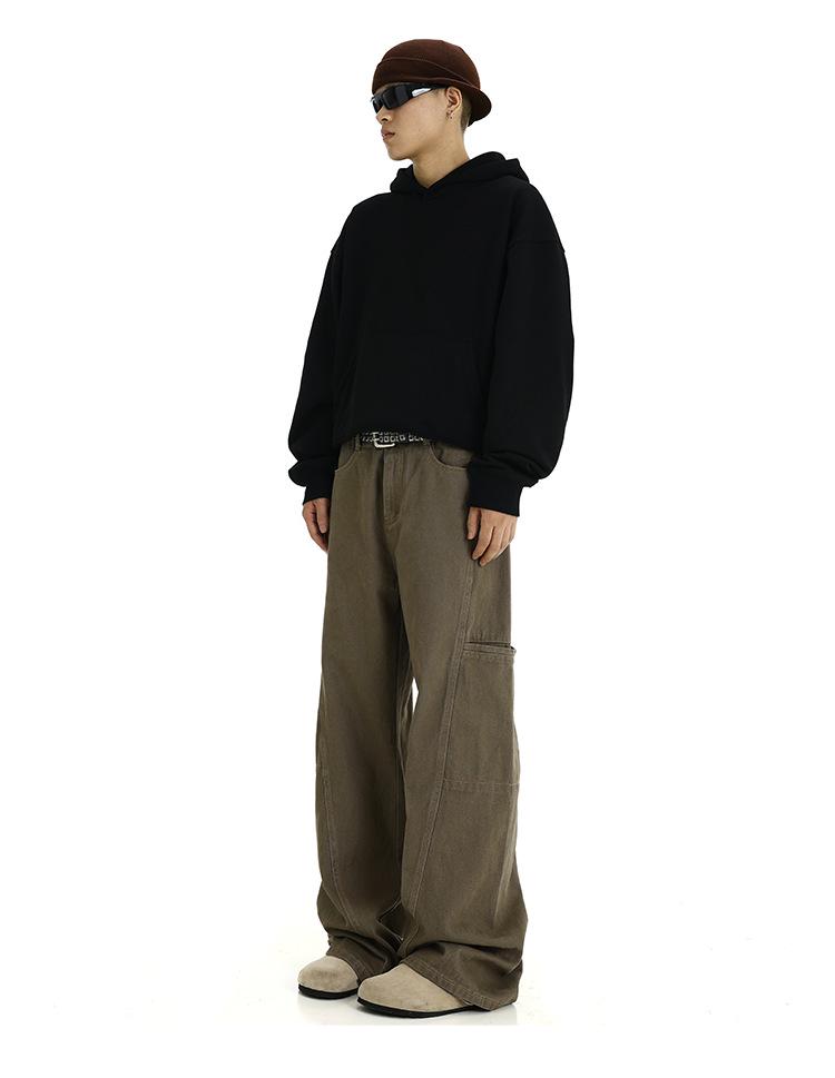 Maillard Retro Braun Stich Unisex Latzhose - Lässige Nischendesign Jeans