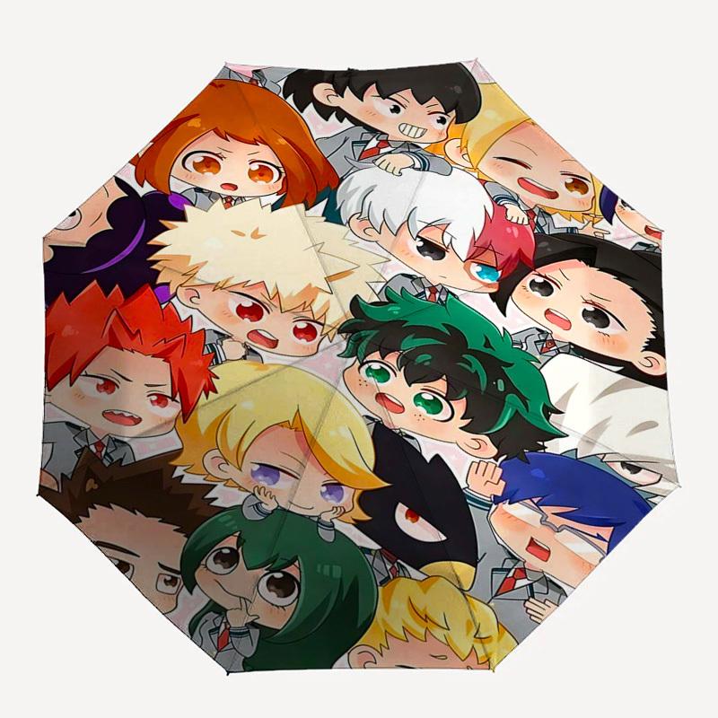 1pc Chibi Anime Characters Automatic Opening Umbrella, Portable Tri-Fold Design with 8-Bone Iron Frame, Outdoor, Perfect Gift for Fans, Travelers, Eve