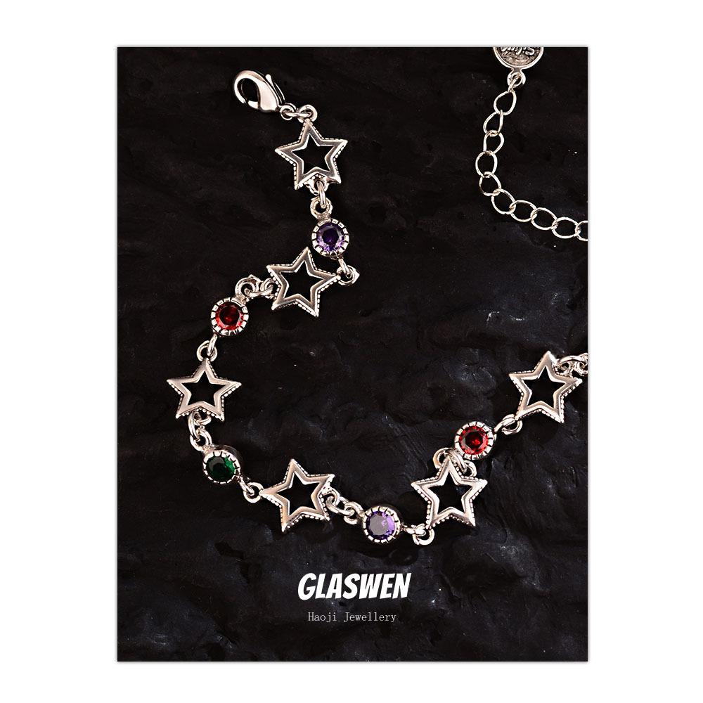 Personality High-End Sense Diamond-Encrusted Skirt Temperament Bracelet Women S Simple Exquisite Color Zircon Jewelry