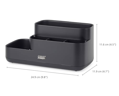 Joseph Joseph EasyStore Bathroom Storage Caddy Organizer for Bathroom Accessories, Matte Black [Authentic] 70600