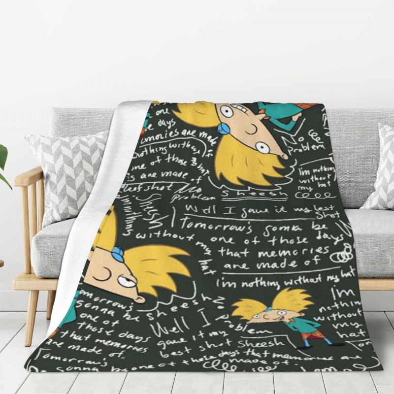 Custom Hey Arnold Blanket Soft Fleece Spring Warm Flannel Animated Anime Helga Pataki Throw Blankets Sofa Office Bedding Quilt 130x150cm