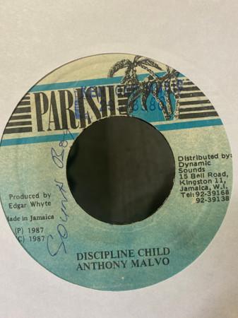 

7inch Record ANTHONY MALVO Discipline Child NONE Parish 1987 Jamaica Reggae Ska Dub Used